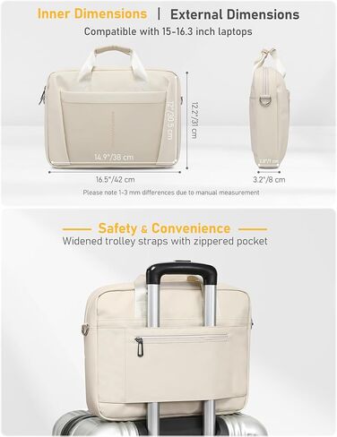 15-16.3 Inch Laptop Shoulder Bag Business Briefcase Water Resistant Computer Messenger Bags Compatible with MacBook Pro 16, MacBook Air 15 M4, HP, Dell, ASUS Notebook, Grey in Kuwait