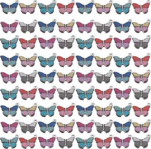 Sailanzi 30pcs Alloy enamel butterfly insect series Pendant Jewelry Making DIY Keychain Earrings Pendant Various Design Charms for Jewelry Making Bracelets Necklace (SN724) in Saudi Arabia