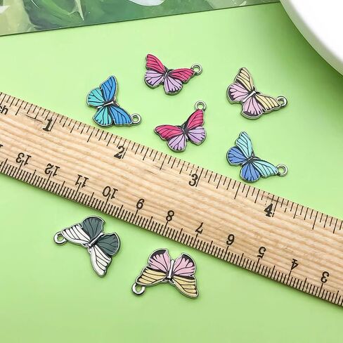 Sailanzi 30pcs Alloy enamel butterfly insect series Pendant Jewelry Making DIY Keychain Earrings Pendant Various Design Charms for Jewelry Making Bracelets Necklace (SN724) in Saudi Arabia