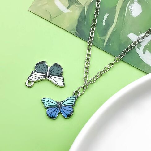 Sailanzi 30pcs Alloy enamel butterfly insect series Pendant Jewelry Making DIY Keychain Earrings Pendant Various Design Charms for Jewelry Making Bracelets Necklace (SN724) in Saudi Arabia