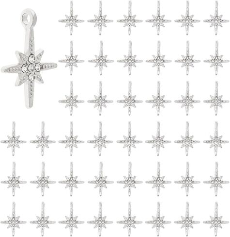 DICOSMETIC Rhinestone Hexagram Charms North Star Pendants Alloy Six Point Star Pendants Light Gold Vintage Charm Celestial Charms Shiny Dangle Charm for DIY Jewelry Making in Saudi Arabia
