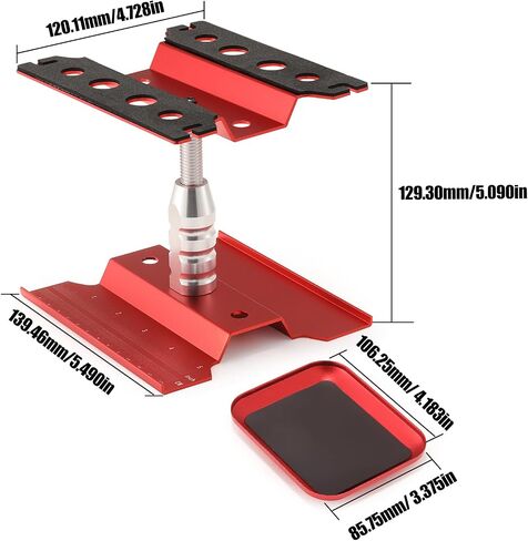 RC Car Repair Work Stand with RC Car Magnetic Screw Tray and 17mm Wheel Hex Hubs Wrench Compatible with 1:8 1/10 Scale RC Car Truck Off Road Buggy Rock Crawler Touring Drift (Black) in Saudi Arabia