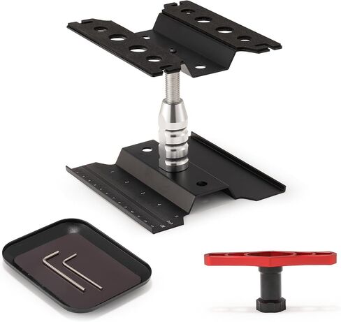 RC Car Repair Work Stand with RC Car Magnetic Screw Tray and 17mm Wheel Hex Hubs Wrench Compatible with 1:8 1/10 Scale RC Car Truck Off Road Buggy Rock Crawler Touring Drift (Black) in Saudi Arabia