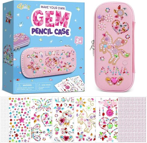 Gem Diamond Stickers Painting Crafts Decorate Your Own DIY Pencil Case for Girls Back to School Fun Creative Arts Crafts for Age 8-12 Birthday Gifts Toys Art Game Activities Age 4-6-8-10(Purple) in Saudi Arabia