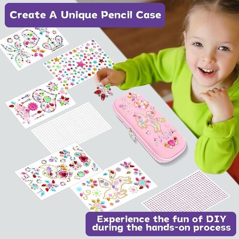 Gem Diamond Stickers Painting Crafts Decorate Your Own DIY Pencil Case for Girls Back to School Fun Creative Arts Crafts for Age 8-12 Birthday Gifts Toys Art Game Activities Age 4-6-8-10(Purple) in Saudi Arabia
