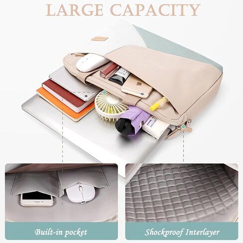 Laptop Bag for Women, 13-15.6 Inch Waterproof Computer Messenger Bag with Adjustable Shoulder Strap in Saudi Arabia