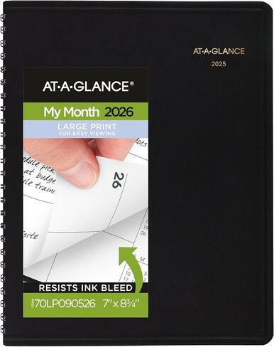At-A-Glance 2026 Planner ، شهريًا ، 7 "× 8-3/4" ، متوسط ، أسود (701200526) in Saudi Arabia