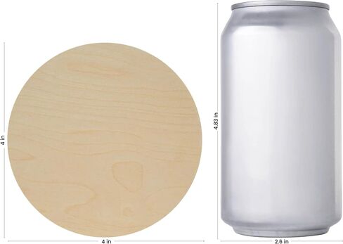 Wood Circle Disc 4 inch Diameter, 1/4 inch Thick, Birch Plywood, Pack of 5 Unfinished Round Wooden Circles for Crafts by Woodpeckers in Saudi Arabia