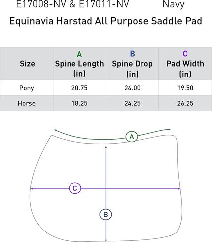 Equinavia Harstad All Purpose Saddle Pad | Classic & Durable | Moisture-Wicking Tricot Backing in Kuwait