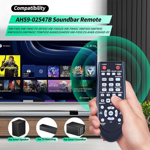 New AH59-02547B Replaced Remote fit for Samsung Sound Bar HW-F450 PS-WF450 HWF450ZA HWF450 PSWF450 AH59-02612B AH68-02644D-00 HW-F450ZA in Saudi Arabia