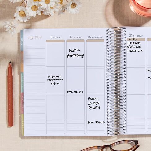 Erin Condren 12-Month Spiral Life Planner (Jul 2025 - Jun 2026), 7"x9" Weekly and Monthly Planner Calendar, 80 Lb. Text Weight Paper, Wildflowers Covers, Bouquet Theme, Vertical Layout, Platinum Coil in Saudi Arabia