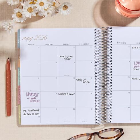 Erin Condren 12-Month Spiral Life Planner (Jul 2025 - Jun 2026), 7"x9" Weekly and Monthly Planner Calendar, 80 Lb. Text Weight Paper, Wildflowers Covers, Bouquet Theme, Vertical Layout, Platinum Coil in Saudi Arabia