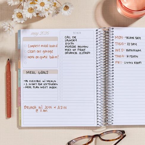 Erin Condren 12-Month Spiral Life Planner (Jul 2025 - Jun 2026), 7"x9" Weekly and Monthly Planner Calendar, 80 Lb. Text Weight Paper, Wildflowers Covers, Bouquet Theme, Vertical Layout, Platinum Coil in Saudi Arabia