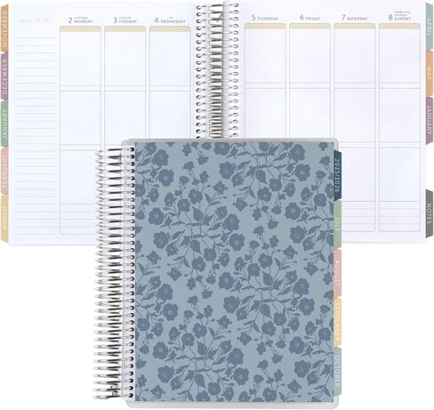 Erin Condren 12-Month Spiral Life Planner (Jul 2025 - Jun 2026), 7"x9" Weekly and Monthly Planner Calendar, 80 Lb. Text Weight Paper, Wildflowers Covers, Bouquet Theme, Vertical Layout, Platinum Coil in Saudi Arabia