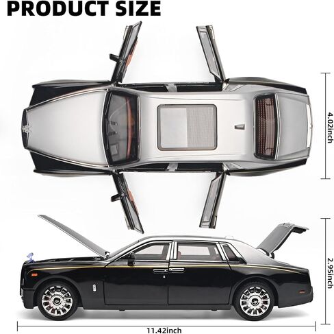 Car Toys for Boys 1/18 Diecast Cars Phantom Model Car Kits Collectible Suitability for Children and Adults,Pull Back Cars with Light and Sound,Toy Cars for Boys Age 4-7（Silver） in Saudi Arabia