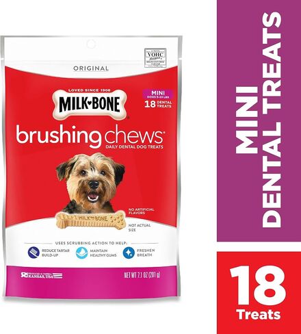 Milk-Bone Original Brushing Chews, 18 Mini Daily Dental Dog Treats in Saudi Arabia