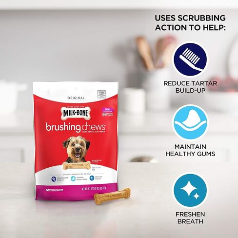 Milk-Bone Original Brushing Chews, 18 Mini Daily Dental Dog Treats in Saudi Arabia