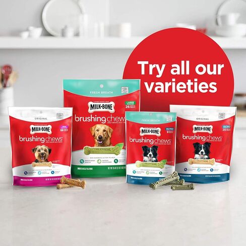 Milk-Bone Original Brushing Chews, 18 Mini Daily Dental Dog Treats in Saudi Arabia
