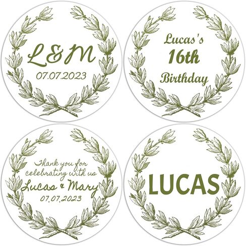 Round Custom Stickers,Personalized Stickers for Businesses Birthday Baby and Label Product Boxes Wedding Favors Labels (Pattern 1) in Saudi Arabia