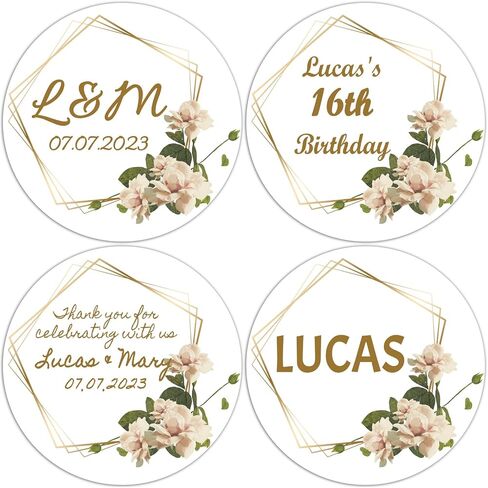 Round Custom Stickers,Personalized Stickers for Businesses Birthday Baby and Label Product Boxes Wedding Favors Labels (Pattern 1) in Saudi Arabia