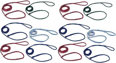 Braided Poly Dog Control Slip Leads Assorted Color Vet Rescue Kennel Bulk Packs Makes Great Donations (6 Leads) in Saudi Arabia