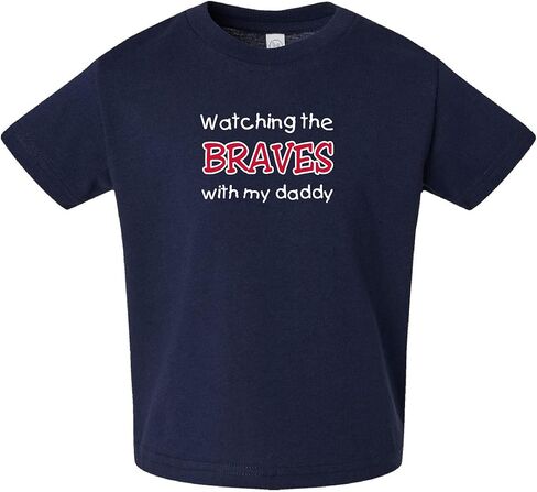 Curiositees Watching the Braves with My Daddy Baby Boy's Bodysuit Outfit - Navy in Kuwait