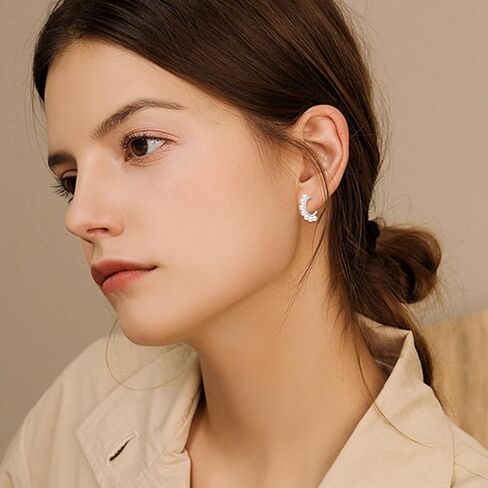 POPLYKE Yellow Gold Plated Star Huggie Earrings Sterling Silver Trendy Earrings Jewelry for Women in Saudi Arabia