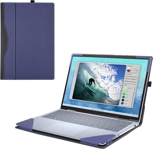 Laptop Cover Case for Dell Inspiron 14 5445/5440/5435/5430/5425/5420 Notebook PC (NOT Working with Other Dell Models). PU Leather Detachable Notebook Sleeve (Black) in Saudi Arabia