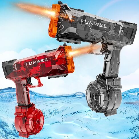 2025 ترقية جديدة 2 عبوة مدافع مياه كهربائية للأطفال البالغين ، ومسدس بخات ، ومسدس مائي تلقائي قوي ، وعالي المدى طويل المدى أقوى مكبر للمياه ، ولعب مياه البركة الخارجية في الهواء الطلق in Kuwait