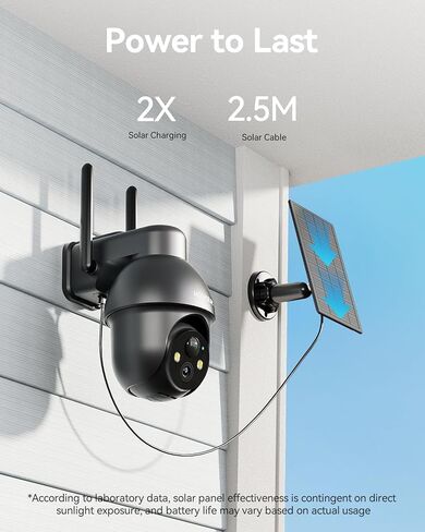 Solar Security Cameras Wireless Outdoor-100% Wire-Free Battery Powered Camera for Home Security,WiFi Home Camera Surveillance Indoor System with 2K Color Night Vision,Alarm,2-Way Audio (White) in Saudi Arabia