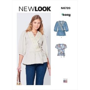 New Look Easy Misses' Wrap Top Sewing Pattern Kit, Code N6720, Sizes 8-10-12-14-16-18, Multicolor