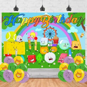 Battle-Dream Island Birthday Party Backdrop and Decoration, Happy Birthday Banner Photo Shoot Background Props for Boys and Girls, 5x3ft