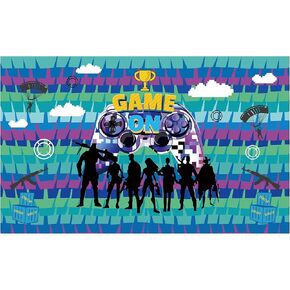 Gaming Happy Birthday Banner Decorations, 70.8x43.3 inch Video Game themed Background, Perfect for Boys and Kids Party Supplies