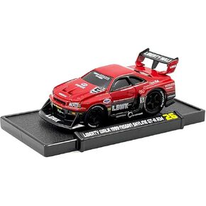 1999 Skyline GT-R (R34) #5 "Liberty Walk Red and Black 1/64 Diecast Model Car by Muscle Machines 15566RD