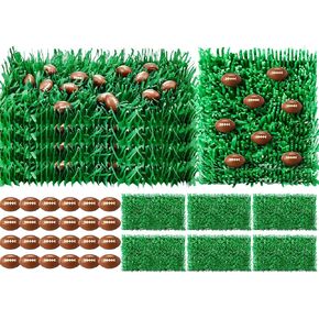 TaoBary 30 Pcs Soccer Party Decorations for Table Soccer Centerpieces Kit Includes 24 Mini Ball and 6 Paper Grass Decorations for Masters Birthday Party Desk Baby Shower Supplies