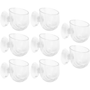 BESPORTBLE 8Pcs Hanging Aquarium Plant Holder, Acrylic Fish Tank Planter for Hydroponic Plants, Clear Space-Saving Aquatic Suction Cups for Home, Office, Hotel