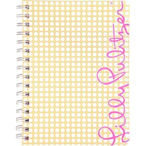 Lilly Pulitzer Hardcover Mini Spiral Notebook, 8.25" x 6.5" Small Journal with 160 College Ruled Pages, Gold Caning