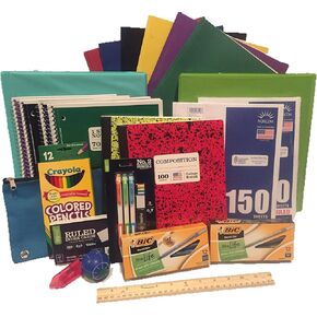 Secondary School Supply Pack - 25 Essential Items for College, High School or Middle School. Includes Pencils, Paper, Binders, Notebooks, Folders and More! 25 Piece Bundle