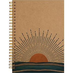 VNWEK Boho Notebook,hardcover spiral notebook 5.5×8.3 Inch,Aesthetic Notebook,boho journal,Boho gifts for Woman kraft paper