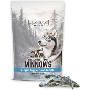 Freeze Dried Minnow Cat & Dog Treats 1.25oz – Single Ingredient Whole Fish - USA Raised High Protein Omega‑3 Training Snacks for Cats Kittens Puppies Dogs