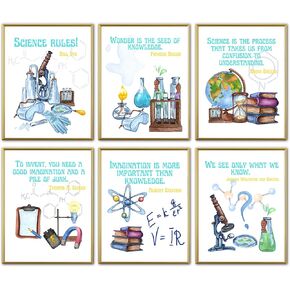 WINDVALE 6 Science Posters for Classroom – Inspirational and Educational STEM Decor for Elementary and Middle School, Motivational Wall Art for Teachers, Homeschool, or Science Bulletin Board Display