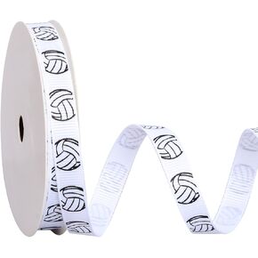 YAMA Volleyball Ribbon, 3/8 Inch 10 Yards, Grosgrain Sports Ribbon for Crafts Hair Bows Gift Wrapping Team Party Decoration