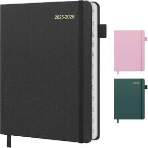 Planner 2025-2026, Academic Linen 2025-2026 Monthly Planner July 2025 to June 2026, Weekly & Daily Organizer with Tabs, Note Pages, Hardcover 5.65" x 8.15"- Ideal for School, Work & Productivity-Green