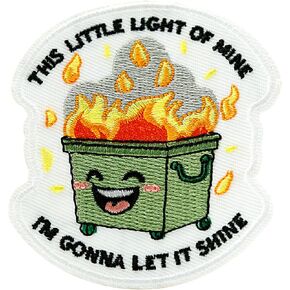 Funny Dumpster Fire Meme Patch, Embroidered Iron on Patches, Cute Morale Patch for Backpacks, Dog Harnesses, Army Vests, Trucker Hats, Helmets, Gym Bags