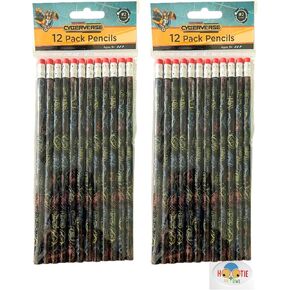 Lunch Money Set of 2 Transformers Cyberverse Wooden #2 Pencils Featuring Bumblebee, Windblade, Optimus Prime, Grimlock, etc.- Includes 24 Pencils