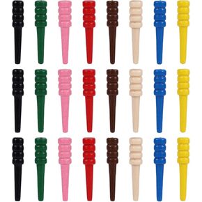 24pcs Cribbage Pegs, Wooden Cribbage Board Pegs Fit 1/8 Inch Holes Replacement Tapered Game Pins Portable Accessories for Traditional Cribbage Board Game (8 Colors)
