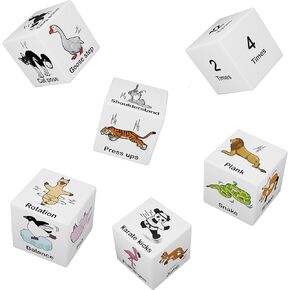 Kids Exercise Dice for Workouts, Fun and Fitness Exercise Equipment, Workout Game, Physical Education Activity Dice Gym Games, Outdoor Indoor Movement Toys for Kids Ages 3+
