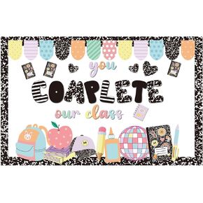 Composition Notebook Bulletin Board Set Classroom Decor First Day of School Classroom Colorful Welcome Back Bulletin Board Border Set Chalkboard Wall Decor