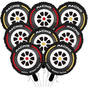 Checkered Balloons Checkered Flag Balloons 18 Inch, Black and White Checkered Balloons Race Car Balloons for Racing Birthday Themed Party Decoration 8 Pcs