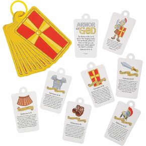 Fun Express Armor of God Activity Rings - Engaging Pieces for Faith-Based Learning & Play, Perfect for Kids' Church Activities & Sunday School Fun - 12 Pieces